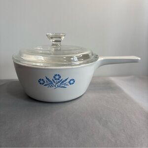 CorningWare Blue Cornflower Saucepan P-82-B 1.5 Pint 5.5" w Glass Lid